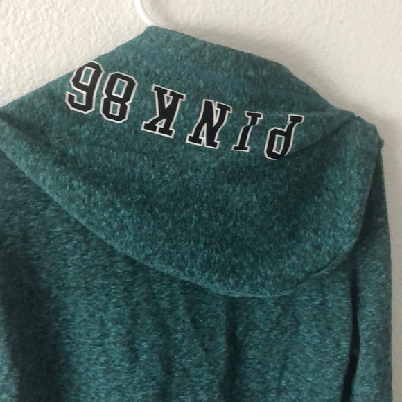 Pink Hoodie Zip Up - Turquoise, Size L - Picture 3 of 3